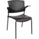 Chaise de conférence ou chaise de cantine Spring Black Structure avec accoudoirs