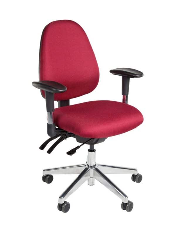 Chaise de bureau Stella Nova en tissu rouge avec base en métal