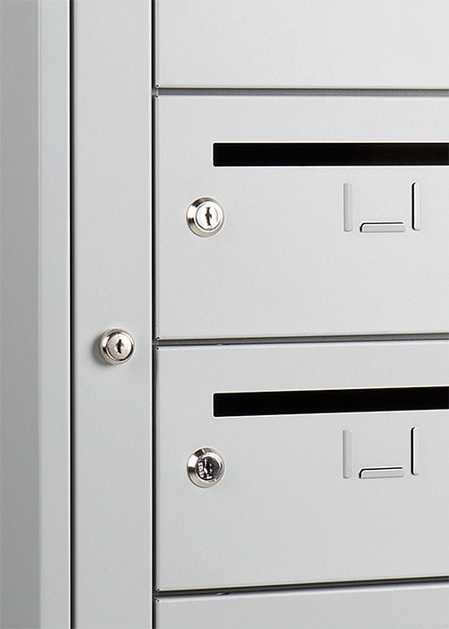 Steel Mailbox Gray Frame Gray Doors
