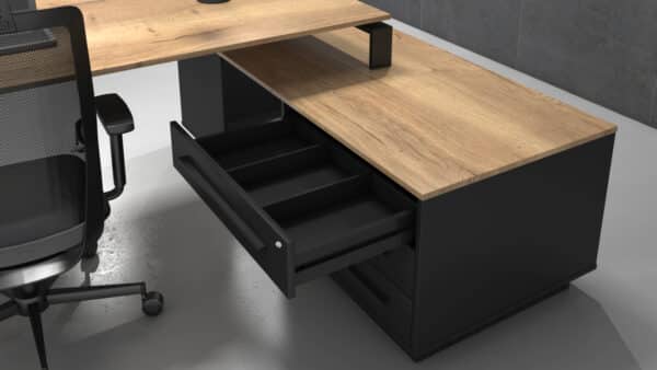 Executive desk Cube Corner combination incl. drawer unit with 3 drawers
