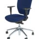Chaise de bureau série 1335-NEN tissu bleu avec base en métal