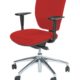 Chaise de bureau série 1335-NEN tissu rouge avec base en métal