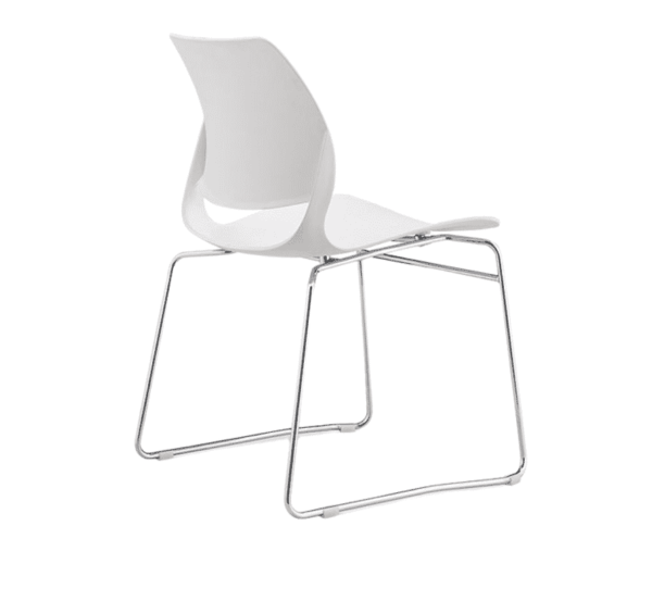 Venetia Kantinenstuhl mit weißem Kunststoffsitz