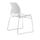 Chaise de cantine Venetia avec assise en plastique blanc