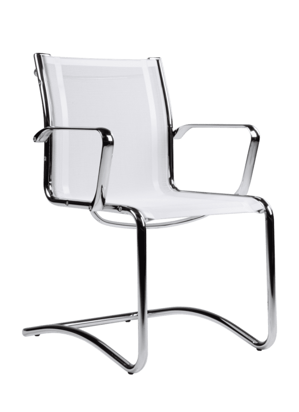 Sky conference chair with sled frame White