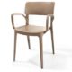 Stackable canteen chair with armrests 0102 Beige