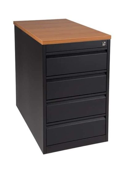 Practical stand container 4 drawers deep 80CM color Black (RAL9005) Without top