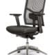 Chaise de bureau ergonomique 787 NPR-1813 assise noire avec dossier en tissu résille noir structure chromée