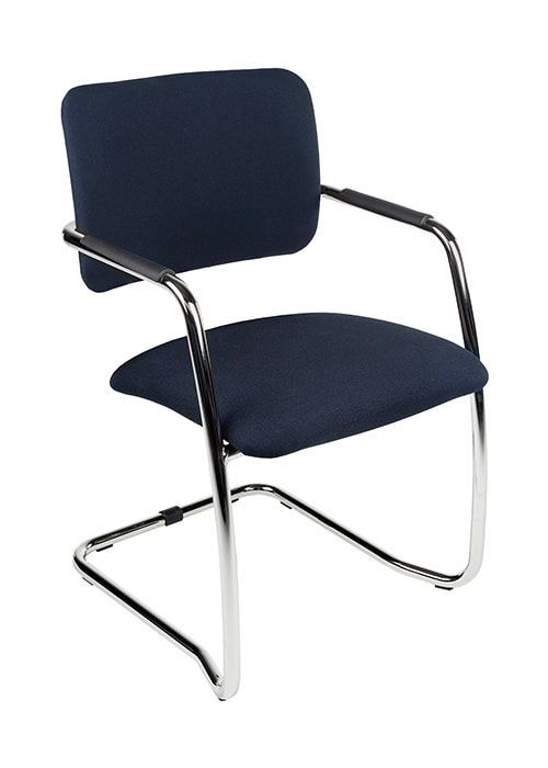 Chaise de conférence Magentix avec dossier et assise en tissu gris